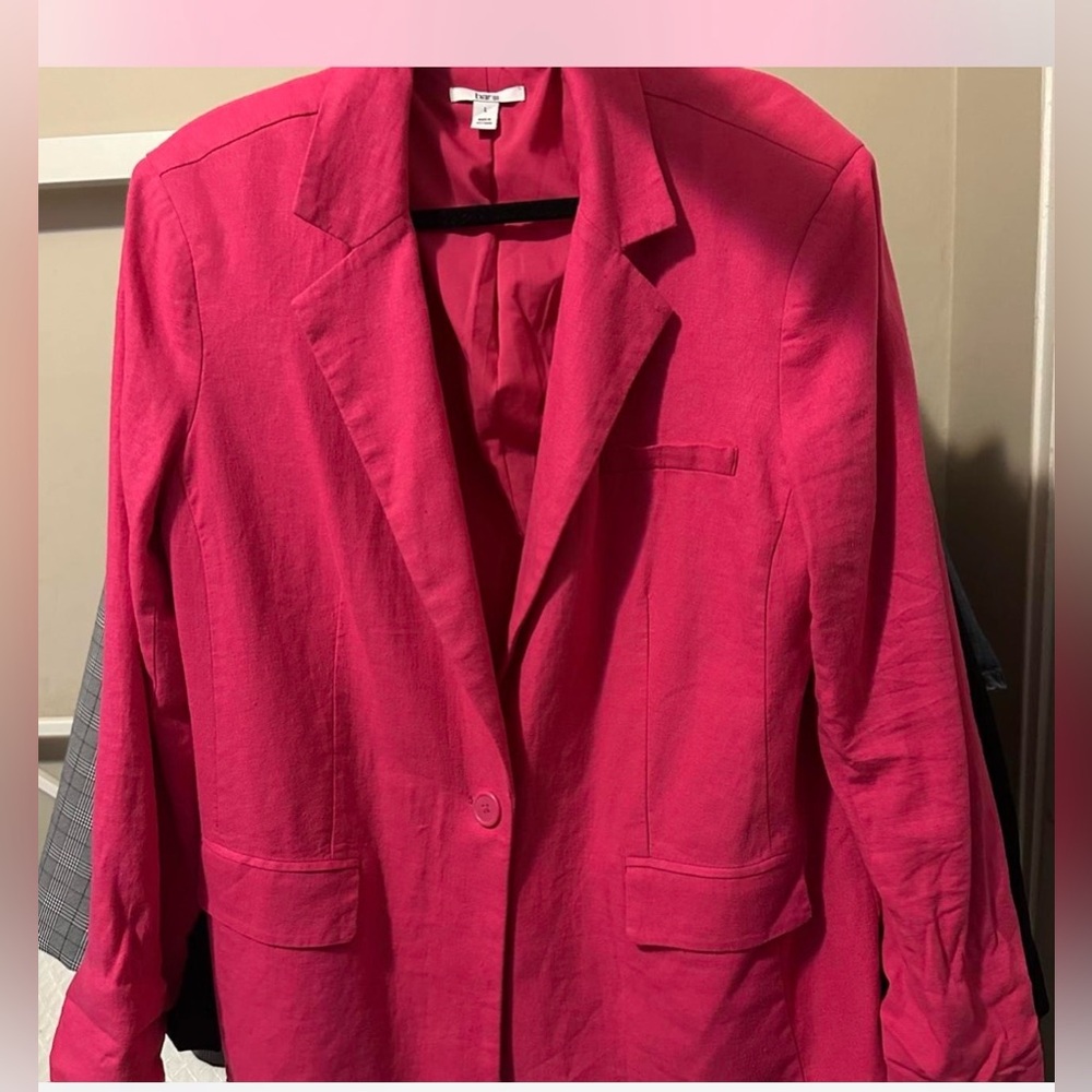 Bar III Vibrant Pink Linen Blazer